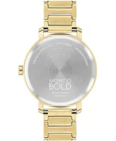 Movado Women's Bold Evolution 2.0 Swiss Quartz Ionic Plated Light Gold-Tone 2 Steel Watch 34mm