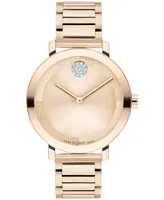 Movado Women's Bold Evolution 2.0 Swiss Quartz Ionic Plated Carnation Gold-Tone Steel Watch 34mm