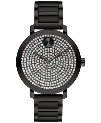 Movado Women's Bold Evolution 2.0 Swiss Quartz Ionic Plated Black Steel Watch 34mm