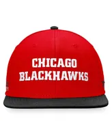 Men's Fanatics Red, Black Chicago Blackhawks Iconic Color Blocked Snapback Hat