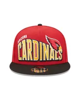 Men's New Era Cardinal, Black Arizona Cardinals Wordmark Flow 9FIFTY Snapback Hat