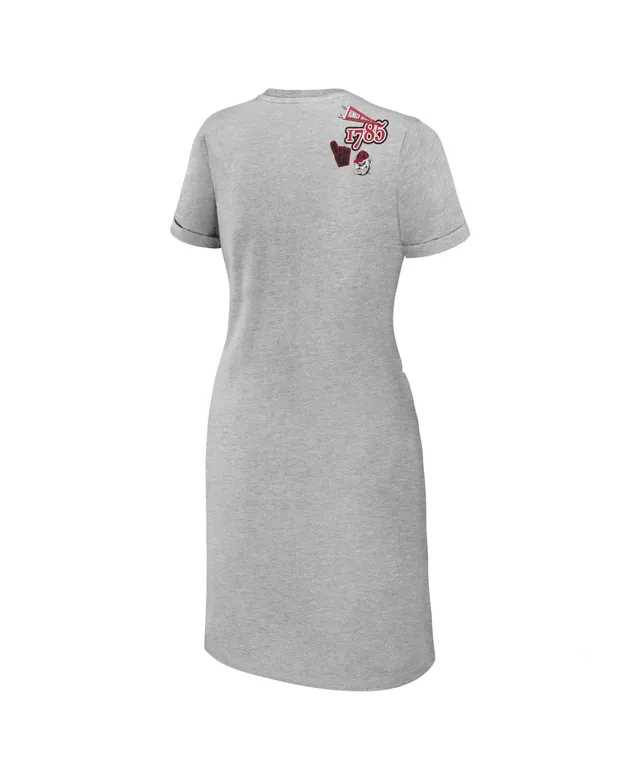 Women's Wear by Erin Andrews Heather Gray Tampa Bay Rays Knotted T-Shirt Dress Size: Small