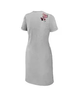 Women's Wear by Erin Andrews Heather Gray Georgia Bulldogs Knotted T-shirt Dress