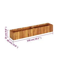 vidaXL Garden Raised Bed 59"x11.8"x9.8" Solid Acacia Wood