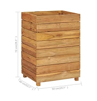 Raised Bed 19.7"x15.7"x28.3" Recycled Teak Wood and Steel