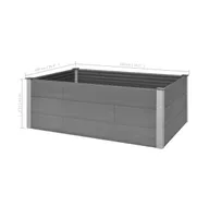 vidaXL Garden Raised Bed Wpc 59.1"x39.4"x21.3" Gray