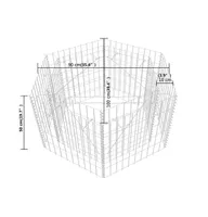 vidaXL Hexagonal Gabion Raised Bed 39.4"x35.4"x19.7"