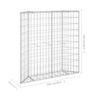 vidaXL Trapezium Gabion Raised Bed Galvanized Steel 39.4"x7.9"x39.4"