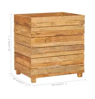 vidaXL Raised Bed 19.7"x15.7"x21.7" Recycled Teak Wood and Steel