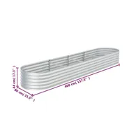 vidaXL Garden Raised Bed 157.5"x31.5"x17.3" Galvanized Steel Silver