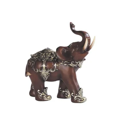 Fc Design 6"H Decorative Wood Like Thai Elephant Statue Feng Shui Decoration Religious Figurine Home Decor Perfect Gift for House Warming