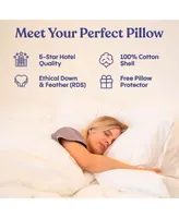 FluffCo Down & Feather Classic Hotel Pillow - Standard - Soft
