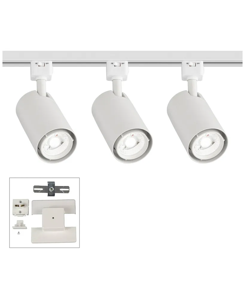 Pro Track 3-Head 15W Led Ceiling Track Light Fixture Kit Floating Canopy Spot