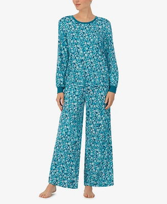 Ellen Tracy Women's 2 Piece Long Sleeve Pajama Set with Long Pants