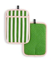 kate spade new york Botanical Stripe Pot Holder 2-Pack Set, 7" x 10"