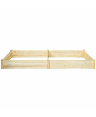 Raised Flowers Vegetables Garden Wooden Planter Box