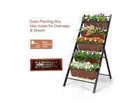 5-tier Vertical Garden Planter Box Elevated Raised Bed with 5 Container