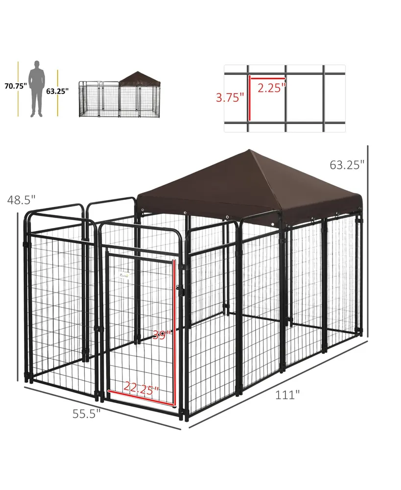 PawHut Dog Playpen Outdoor with Extended Run, for Large & Medium Dogs