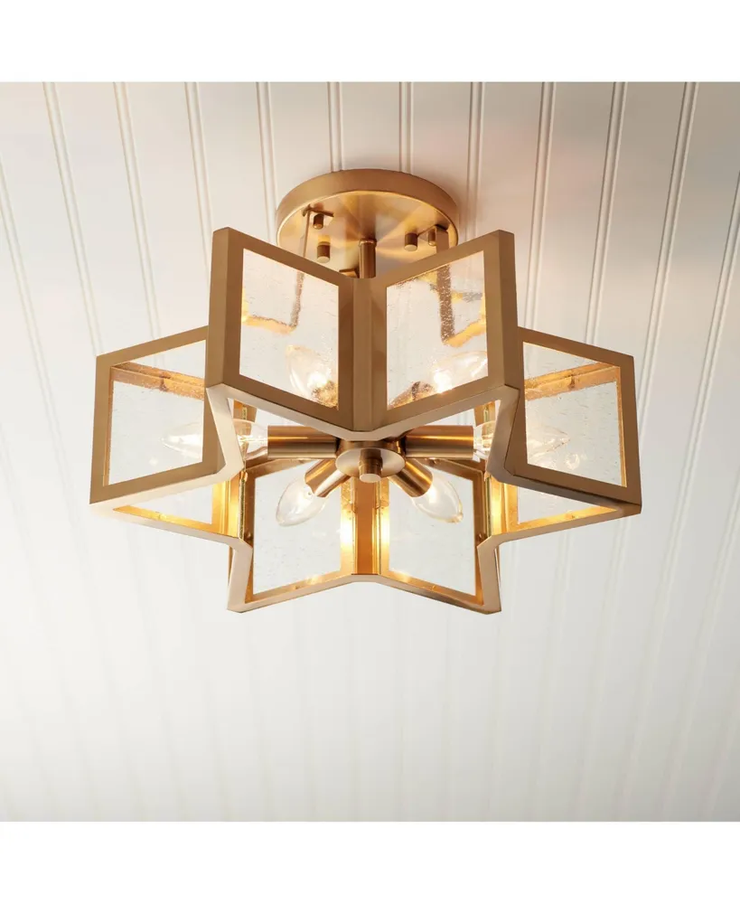 Possini Euro Beni 20 Wide 6-Light Bronze and Gold Ceiling Light