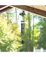 41" Long Black Butterfly Wood/Metal Silhouette Wind Chime