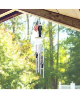 23" Long Us Air Force Us Flag Round Top Wind Chime