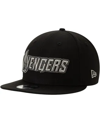 Men's New Era Black The Avengers Logo 9FIFTY Adjustable Snapback Hat