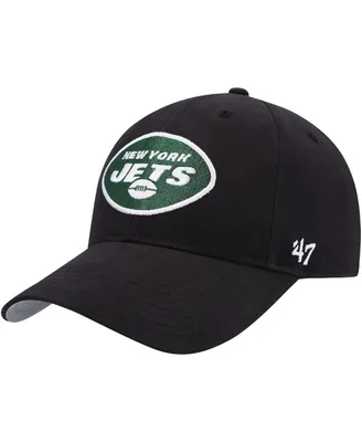 Big Boys and Girls '47 Brand Black New York Jets Secondary Mvp Adjustable Hat