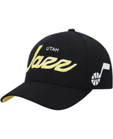 Men's Mitchell & Ness Black Utah Jazz Mvp Team Script 2.0 Stretch Snapback Hat