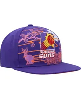 Men's Mitchell & Ness Purple Phoenix Suns Hardwood Classics Asian Heritage Scenic Snapback Hat