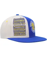 Men's Mitchell & Ness Cream, Royal Golden State Warriors Hardwood Classics Pop Snapback Hat