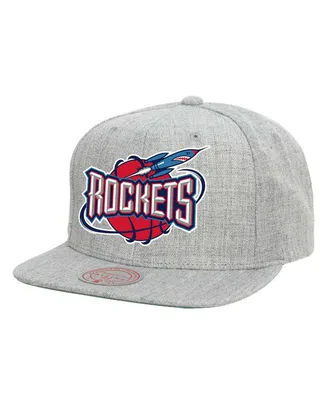 Men's Mitchell & Ness Heather Gray Houston Rockets Hardwood Classics 2.0 Snapback Hat