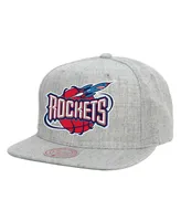 Men's Mitchell & Ness Heather Gray Houston Rockets Hardwood Classics 2.0 Snapback Hat