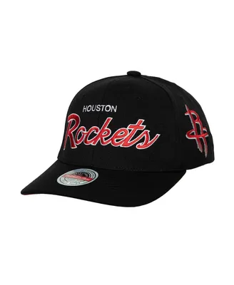 Men's Mitchell & Ness Black Houston Rockets Mvp Team Script 2.0 Stretch-Snapback Hat
