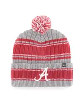 Men's '47 Brand Gray Alabama Crimson Tide Rexford Cuffed Knit Hat with Pom