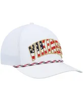 Men's '47 Brand White Minnesota Vikings Hitch Stars and Stripes Trucker Adjustable Hat