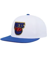 Men's Mitchell & Ness White, Blue New Jersey Nets Hardwood Classics 50th Anniversary Snapback Hat