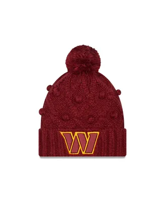 Women's New Era Burgundy Washington Commanders Toasty Cuffed Knit Hat with Pom