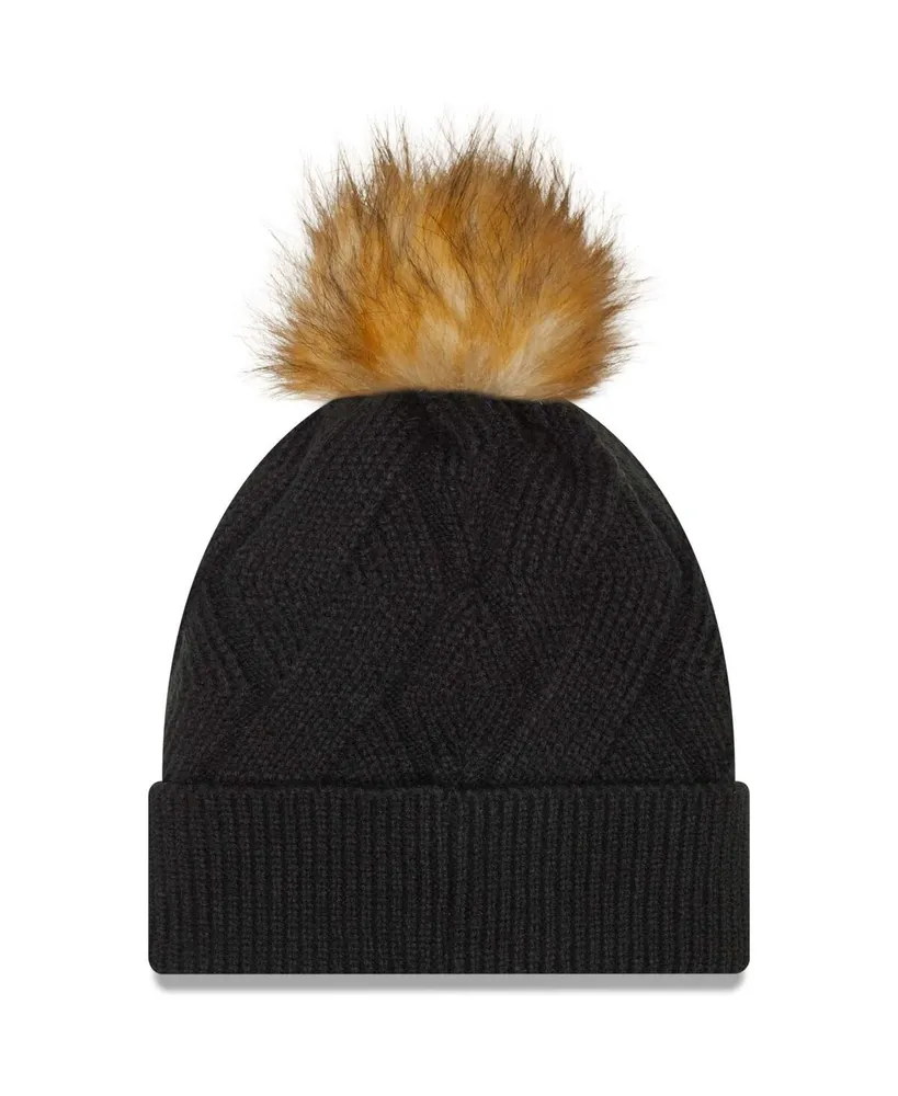 Women's New Era Black Atlanta Falcons Snowy Cuffed Knit Hat with Pom