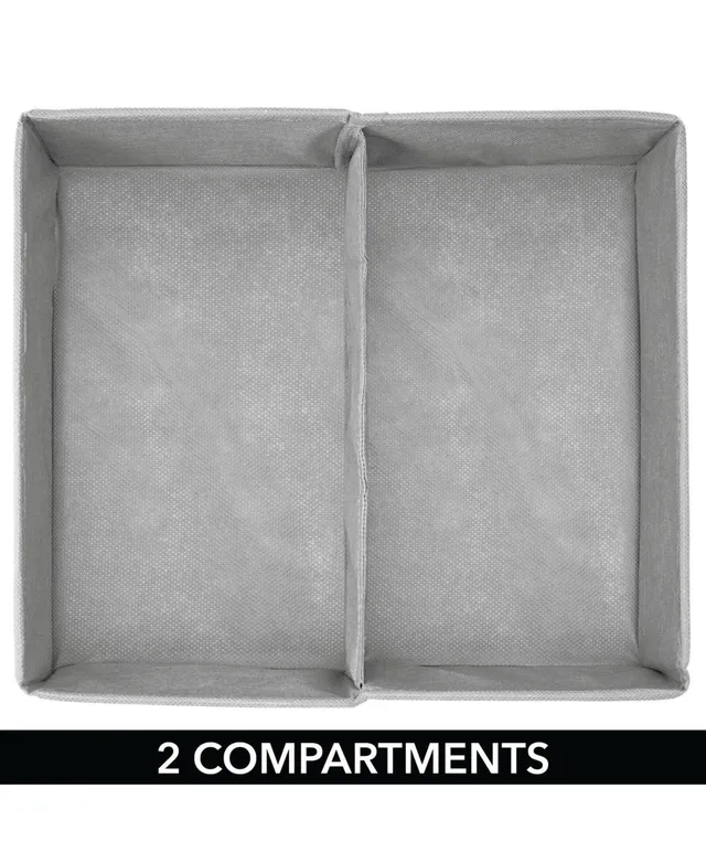 MDesign Nursery Fabric Drawer Organizer Bin Dividers, 3 Pack, Gray  Herringbone