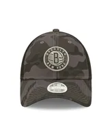 Women's New Era Charcoal Brooklyn Nets Camo Glam 9FORTY Trucker Snapback Hat