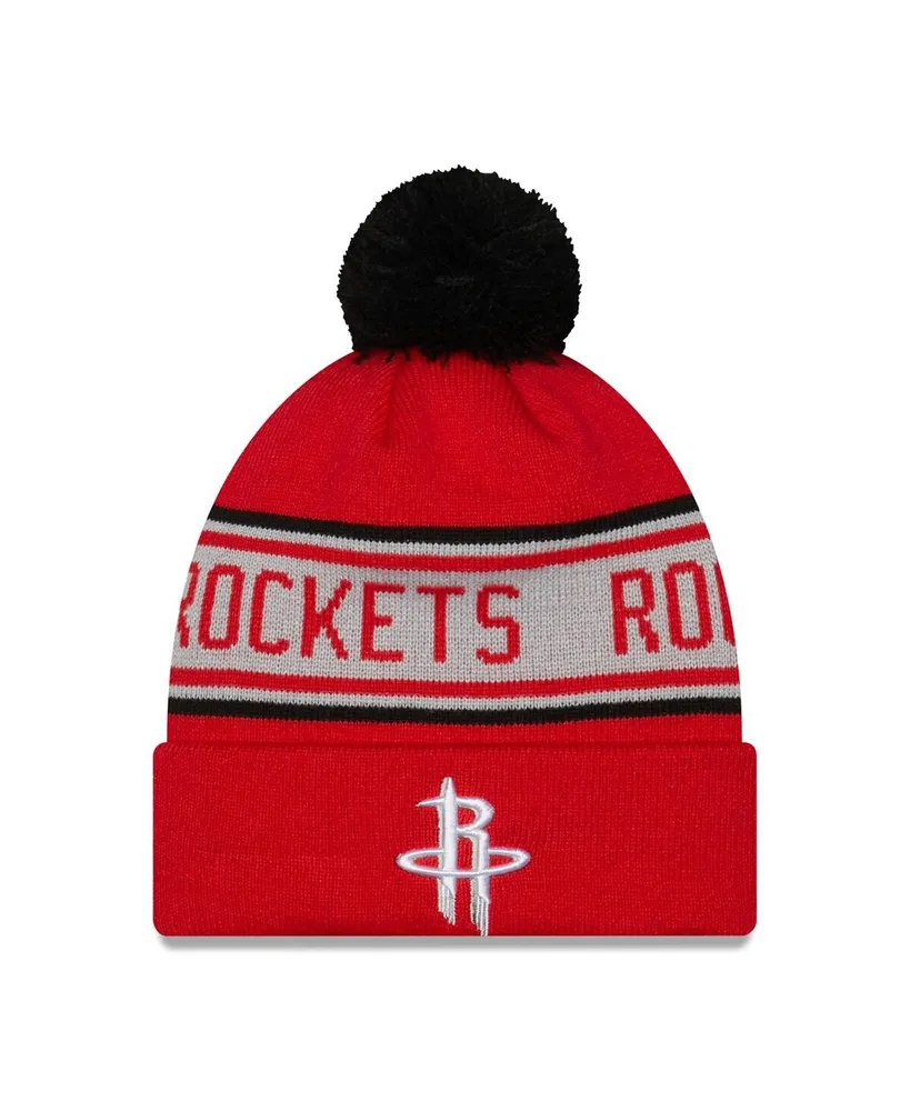 Men's New Era Red Houston Rockets Repeat Cuffed Knit Hat with Pom