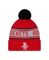 Men's New Era Red Houston Rockets Repeat Cuffed Knit Hat with Pom