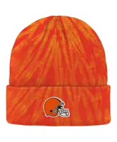 Big Boys and Girls Orange Cleveland Browns Tie-Dye Cuffed Knit Hat