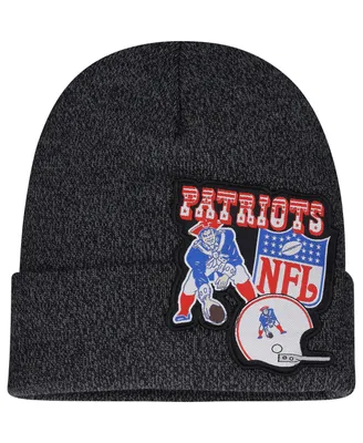 Big Boys and Girls Mitchell & Ness Black New England Patriots Xl Logo Cuffed Knit Hat