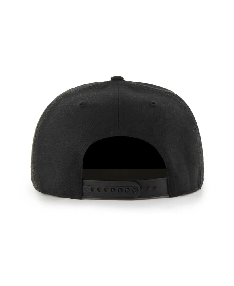 Men's '47 Brand Black Brooklyn Nets High Post Captain Snapback Hat