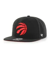 Men's '47 Brand Black Toronto Raptors Sure Shot Captain Snapback Hat