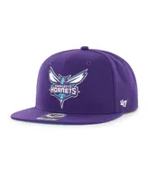 Men's '47 Brand Purple Charlotte Hornets Sure Shot Captain Snapback Hat