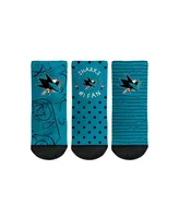 Toddler Boys and Girls Rock Em Socks San Jose Sharks #1 Fan 3-Pack Crew Socks Set