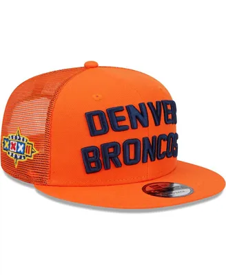 Men's New Era Orange Denver Broncos Stacked Trucker 9FIFTY Snapback Hat
