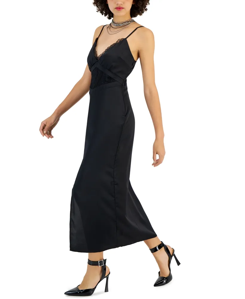 Bar Iii Women's Lace-Trim Sleeveless Slip Dress, Created for Macy's
